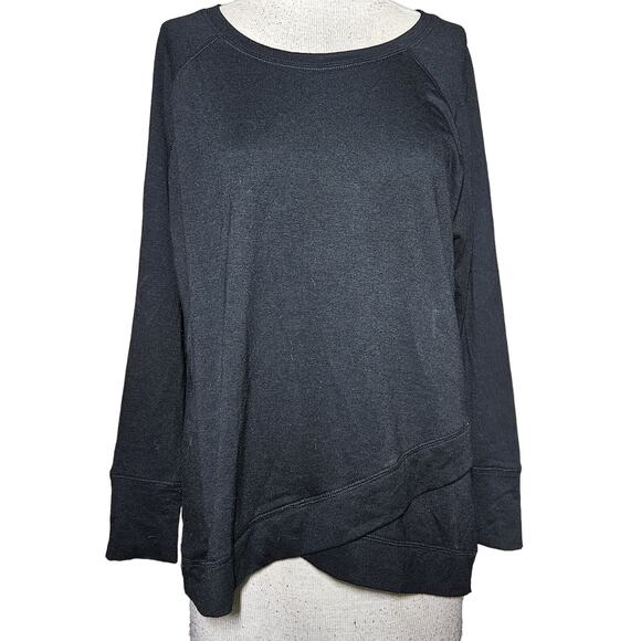 Black Active Lightweight Sweatshirt Size Petite Large - Picture 1 of 3